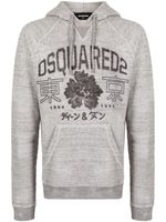 DSQUARED2 hoodie en coton à imprimé graphique - Gris