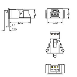 WAGO 890-703 Netstekker WINSTA MINI Bus, recht Totaal aantal polen: 2 + PE 16 A Zwart 1 stuk(s)