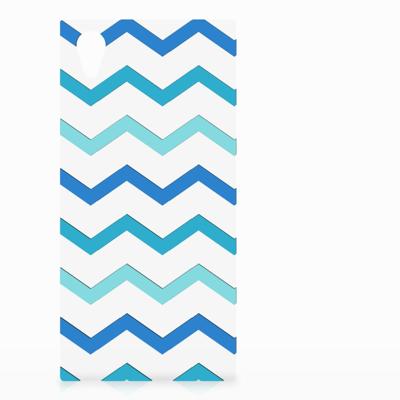 Sony Xperia XA1 Plus TPU bumper Zigzag Blauw