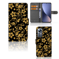 Xiaomi 12 | 12X Hoesje Gouden Bloemen - thumbnail