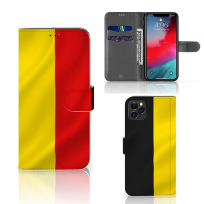 Apple iPhone 11 Pro Max Bookstyle Case Belgische Vlag Apple iPhone 11 Pro Max Bookstyle Case Belgische Vlag