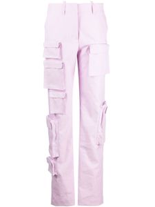 Off-White pantalon cargo à taille haute - Violet