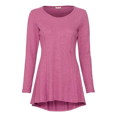Longshirt van hennep/bio-katoen, licht uitlopend model, roze 36/38
