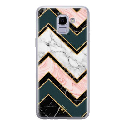 Samsung Galaxy J6 (2018) siliconen hoesje - Marmer triangles