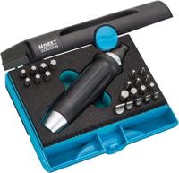 HAZET slagschroevendraaierset 2272/23N | 23-delig, aandrijving: zeskant 8 (5/16 inch), tot 80 Nm losdraaimoment | voor het slagvast losdraaien van schroefverbindingen