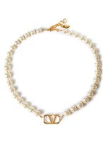 Valentino Garavani collier VLOGO à perles - Blanc