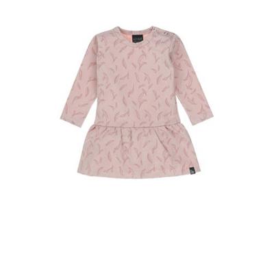 Babystyling sweatjurk met all over print roze