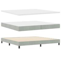 vidaXL Boxspringbed met matras fluweel lichtgrijs 200x200 cm
