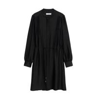 Mango satijnen blousejurk met plooien zwart