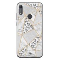 Huawei Y6 (2019) siliconen telefoonhoesje - Stone & leopard print