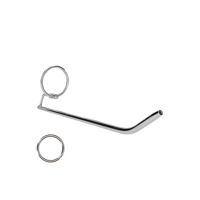 Ouch! by Shots Stainless Steel Dilator with Glans Ring - 0.3 / 8 mm