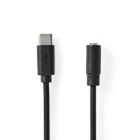 Nedis CCGL65960BK10 USB-kabel 1 m USB 2.0 USB Type-C 3.5mm Zwart