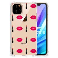 Apple iPhone 11 Pro Doorzichtige Silicone Hoesje Lipstick Kiss