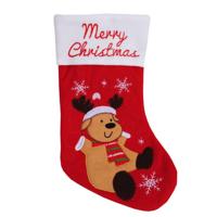 Kerstversiering Kerstsokken Merry Christmas Met Rendier 45 Cm - Kerstsokken