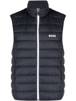 BOSS gilet matelassé à logo imprimé - Bleu