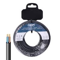 EDM Product Elektrische kabel, slang, EDM 28731, zwart, 2 x 0,75 mm, 20 m, plat – merk EAN: 8425998287318