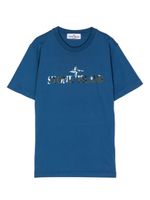 Stone Island Junior t-shirt à logo imprimé - Bleu - thumbnail