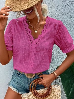 Boho Plain Linen Loose Blouse