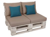 GO-DE Textil Palletkussenset (Beige/petrol)