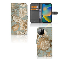 Hoesje voor iPhone 14 Plus Vintage Bird Flowers