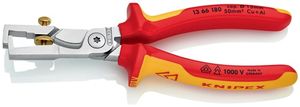 Knipex Draadstriptang | lengte 180 mm VDE | verchroomd meercomponenten mantels | 1 stuk - 13 66 180 - 13 66 180