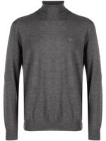 Emporio Armani pull à col cheminée et logo - Gris