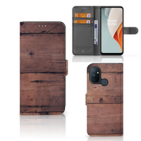 OnePlus Nord N100 Book Style Case Old Wood - thumbnail