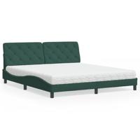 vidaXL Bed met matras fluweel donkergroen 180x200 cm, bed, bed ombouw, tweepersoonsbed, bedbodem, slaapkamermeubel, 2 persoonsbed, logeerbed