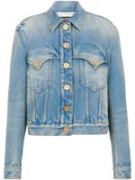 Balmain veste en jean à effet délavé - Bleu