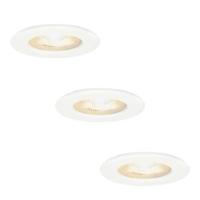 HOFTRONIC - 3x Nola LED Inbouwspot 68mm Wit - IP65 Waterdicht voor Badkamer, Woonkamer en Buiten - 5W 480lm - 2700K Extra Warmwit - Ronde plafondspots - Voordeelverpakking
