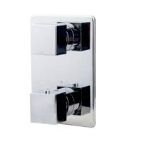 Douchekraan Rombo Afbouwdeel Thermostatisch Inbouw Vierkant Chroom 2 Greeps