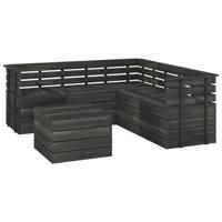 vidaXL 6-delige Loungeset pallet massief grenenhout donkergrijs