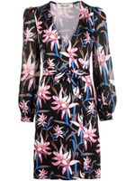 DVF Diane von Furstenberg robe portefeuille Harlow à fleurs - Noir - thumbnail