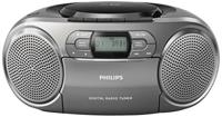Philips Audio CD-Radiorekorder mit DAB+ (Dynamic Bass Boost, UKW-DAB+, CD, Kasseten-Deck) silber, AZB600/12