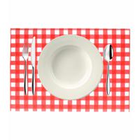 Bellatio design Placemats - 10x - rood/wit geblokt - Oktoberfest - 43cm - thumbnail