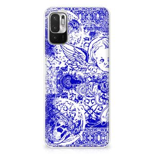 Silicone Back Case Xiaomi Redmi Note 10/10T 5G | Poco M3 Pro Angel Skull Blauw