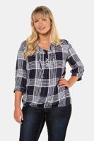 Ulla Popken Tuniek, knopenlijst, elastische zoom, 3/4 mouwen - Grote Maten