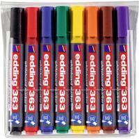 Edding 363 markeerstift 8 stuk(s) Beitelvormige punt Zwart, Blauw, Bruin, Groen, Oranje, Paars, Rood, Geel - thumbnail