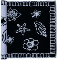 The One Towelling Strandhanddoek Hawaii 90 x 190cm Black / White - thumbnail