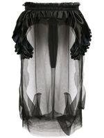 Maison Margiela jupe mi-longue Décortiqué en tulle - Noir