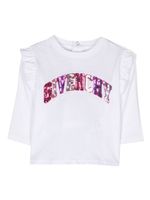 Givenchy Kids t-shirt à logo brodé de sequins - Blanc