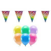 Boland Party 80e jaar verjaardag feest versieringen - Ballonnen en vlaggetjes - thumbnail