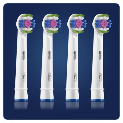 Oral-B 3D White Opzetborstel Met CleanMaximiser-technologie, Verpakking Van 4Stuks