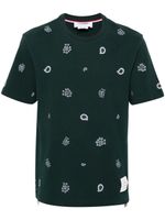 Thom Browne t-shirt en coton à logo brodé - Vert - thumbnail