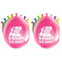 24x stuks Sarah/50 jaar feest ballonnen - diverse kleuren - latex - ca 30 cm - thumbnail