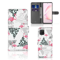 Samsung Note 10 Lite Telefoonhoesje met Pasjes Flamingo Triangle - thumbnail