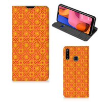 Samsung Galaxy A20s Hoesje met Magneet Batik Oranje