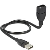 Delock USB-kabel USB 2.0 USB-A stekker, USB-A bus 0.50 m Zwart Flexibele zwanenhalskabel 83499