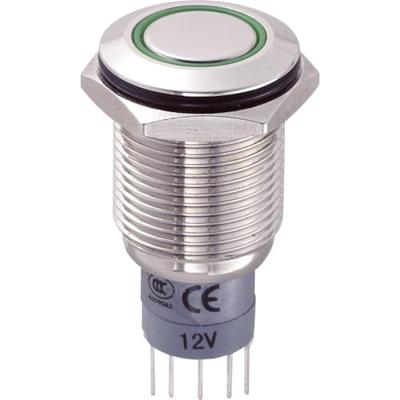 TRU Components 701804 LAS2GQF-11ZE/G/12V/N/P Vandalismusgeschützter Druckschalter 250 V/AC 3A 1 x E