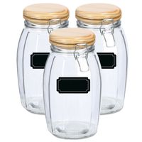 Weckpotten/inmaakpotten - 6x - 1.85L - glas - met beugelsluiting - incl. etiketten